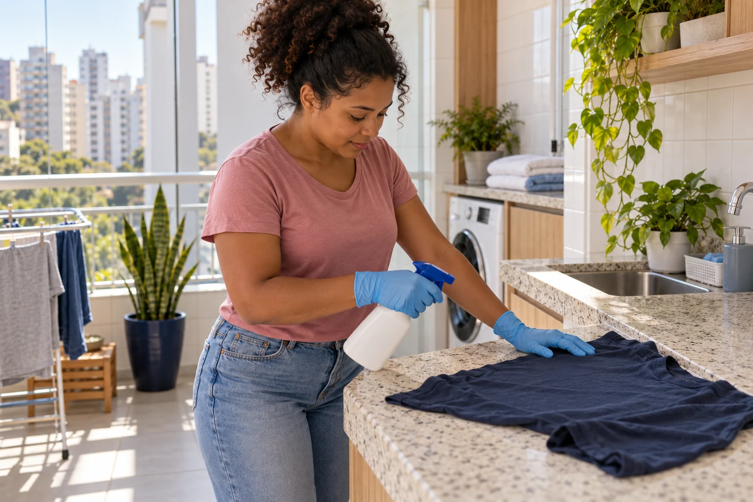 Spray para manchas em roupas · Um cuidado específico antes de lavar.